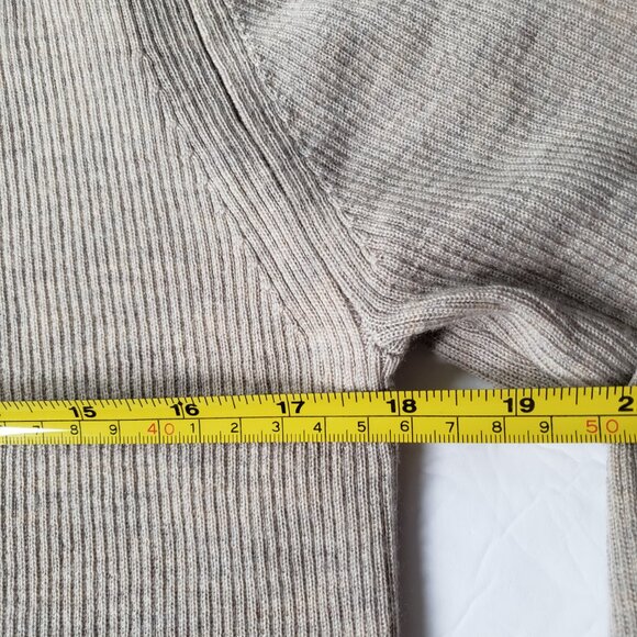 AllSaints Merino Wool Open Front Shawl Collar Ramskull Mode Cardigan - Picture 8 of 10